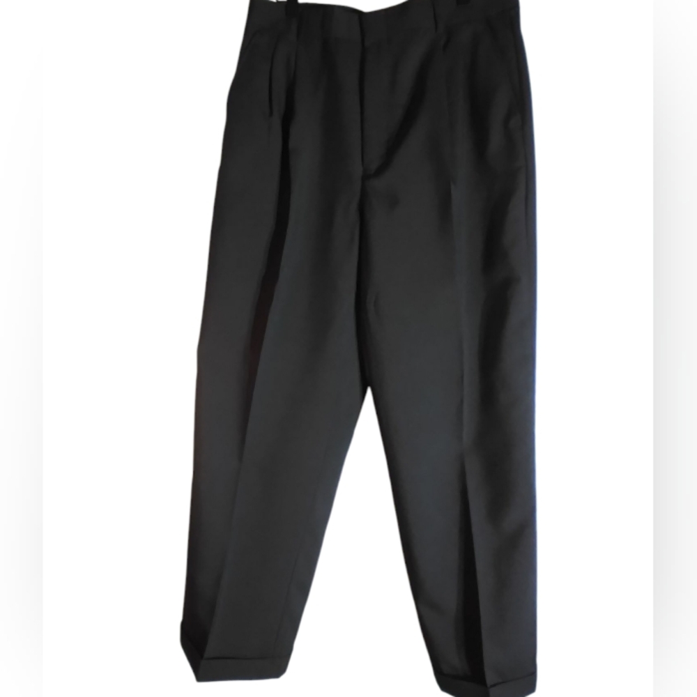 Lucci Collezione Italiana Mens Black Dress Pants Size 34W Office Workwear Party